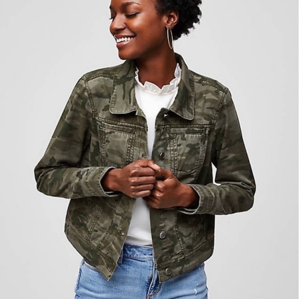 LOFT Camo Denim Jacket - XS